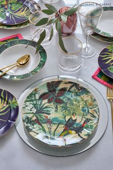 Clarke and Clarke Navy Blue/Tropical Green Toucan 12 Piece Dinner Set (N33686) | €136