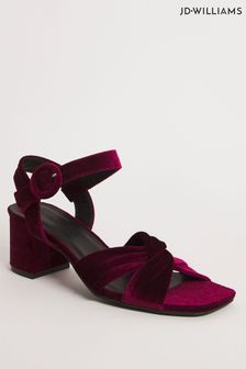 Jd Williams Wine Crossover Vamp Occasion Sandals In Wide Fit (N33863) | 209 LEI