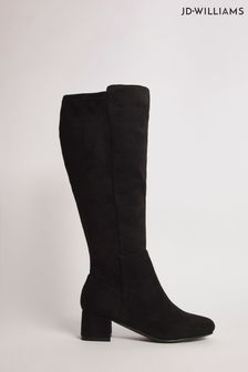 JD Williams Black Wide Fit Block Heel High Leg Boots (N33870) | €63