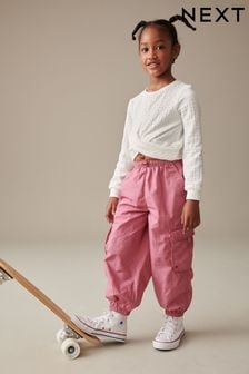 Bright Pink Parachute Cargo Trousers (3-16yrs) (N33887) | $27 - $36
