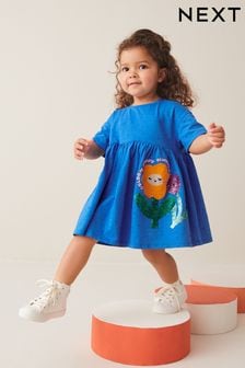 أزرق - فستان جيرسيه بترتر (9 شهور -7 سنوات) (N33910) | 48 ر.س - 60 ر.س
