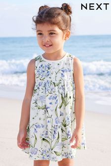 藍色花朵 - 無袖平織洋裝 (3個月至7歲) (N33914) | NT$240 - NT$290