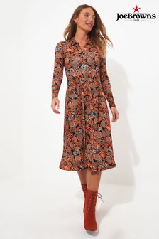 Joe Browns Orange/ multi Zip Front Jersey Dress (N34099) | €40