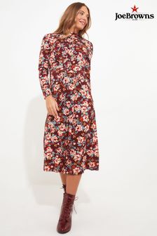 Joe Browns Red /multi Winter Florals Jersey Dress (N34105) | €37