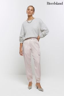 River Island Pink Satin Paperbag Trousers (N34175) | €21.50