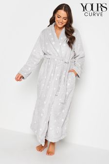 Yours Curve Maxi Sparkly Star Shawl Collar Robe
