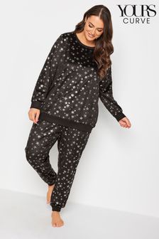 Yours Curve Black Foil Print Pyjama (N34207) | 18 €