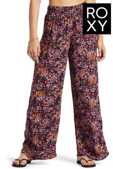 Roxy Forever and a Day Floral Printed Black Trousers