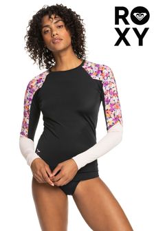 Roxy Active Black Long Sleeve Rash Swimsuit