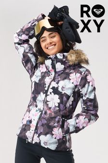 Roxy Snow Jet Floral Ski Black Jacket