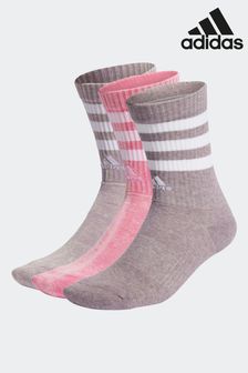 adidas Pink 3 Stripes Stonewash Crew Socks 3 Pack (N34272) | AED111