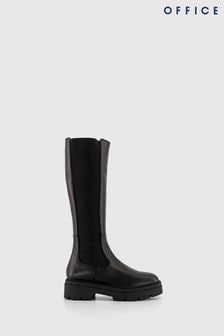 Office Black Knee High Kamilla Chelsea Boots (N34576) | AED693