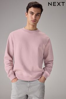 Light Pink Regular Fit Jersey Cotton Rich Crew Sweatshirt (N34645) | 134 SAR