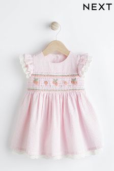 Pink Stripe Baby Dress (0mths-2yrs) (N34649) | €25 - €28