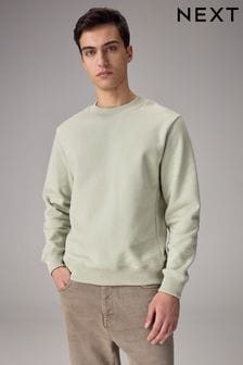 Hellgrün - Reguläre Passform - Jersey-Sweatshirt mit hohem Baumwollanteil und Rundhalsausschnitt (N34658) | 39 €