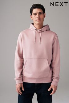 Light Pink Regular Fit Jersey Cotton Rich Overhead Hoodie (N34659) | kr320