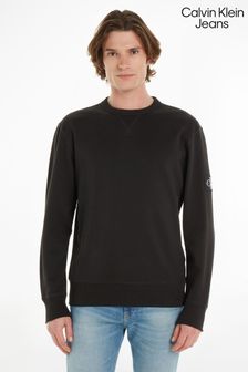 Calvin Klein Jeans Sweatshirt mit Rundhalsausschnitt und Monogramm-Logoaufnäher, Schwarz (N34981) | 133 €