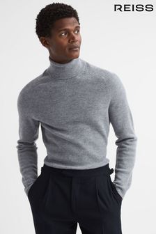 Reiss Grey Melange Skipton Slim Fit Wool Roll Neck Jumper (N34993) | kr2,333