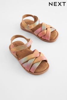 粉色彩虹 - 織皮涼鞋 (N35110) | HK$166 - HK$192