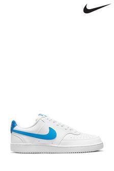 Nike White/Blue Court Vision Low Trainers (N35167) | €106