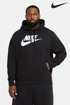 Чорний - Nike Club флісовий графічний пуловер худі (N35209) | 3 719 ₴