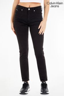 Schwarz - Calvin Klein Jeans Enge Jeans mit mittelhohem Bund (N35302) | 140 €