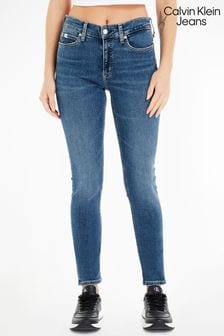 Calvin Klein Jeans Blue Mid Rise Skinny Jeans (N35303) | $148