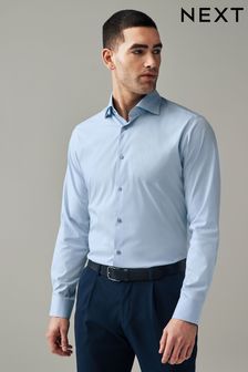 Light Blue Slim Fit Single Cuff Four Way Stretch Shirt (N35323) | $59