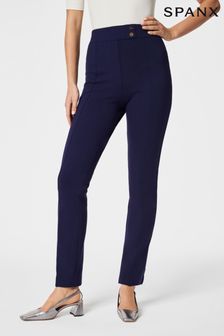 Spanx Blue Ponte Button Tab Trousers (N35333) | $139