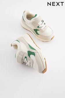 White/Green - Elastic Lace Trainers (N35377) | kr410 - kr450