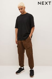 Rust Brown Regular Tapered Stretch Utility Cargo Trousers (N35530) | €13.50