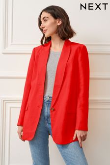 Red Relaxed Fit Single Breasted Blazer (N35555) | €22