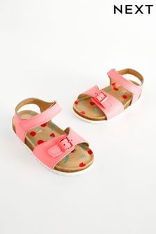 Neon Pink Corkbed Buckle Sandals (N35583) | $25 - $28