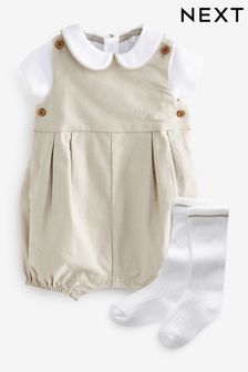 Neutral/White Smart Baby Romper, Bodysuit And Socks Set (0mths-2yrs) (N35633) | €25 - €28