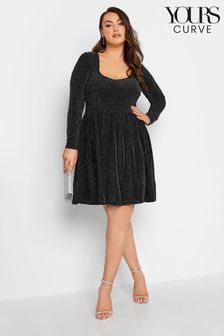 Yours Curve Black Limited Sweetheart Brillo Dress (N35661) | €21