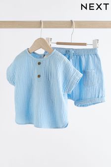 Blue Baby Top And Shorts Set (0mths-3yrs) (N35708) | 74 QAR - 84 QAR