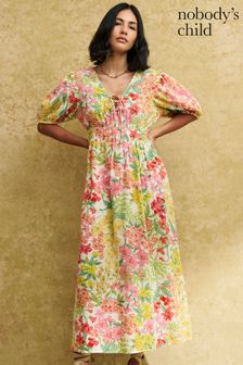 Nobodys Child Natural Wednesday Angelica Floral Multi Midi Dress (N35784) | €30