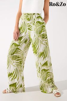Ro&Zo Green Palm Print Trousers (N35905) | €55