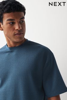 Rautenmuster, marineblau - Strukturiertes T-Shirt (N35922) | 15 €