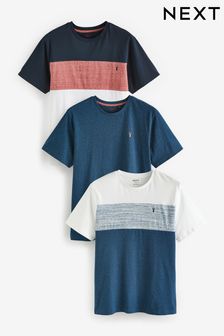 Blau-weiß - T-Shirt in Blockfarben (N35923) | 57 €