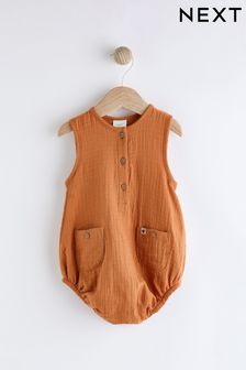 赭棕色 - 梭織嬰兒連身褲 (0個月至2歲) (N35930) | NT$440 - NT$530
