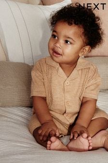 Neutral Knitted Baby Shirt And Shorts Set (0mths-2yrs) (N35932) | NT$800 - NT$890