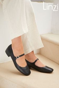 أسود - حذاء كارلي ماري جين ذات الكعب العالي من Linzi (N35989) | 17 ر.ع