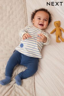 כחול/לבן שפנפן - סט לתינוקות של חולצה וטייץ של 2 חלקים (N36003) | ‏46 ‏₪ - ‏55 ‏₪