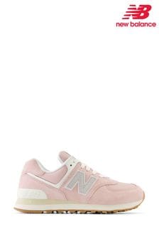 New Balance Pink Womens 574 Trainers (N36105) | €133