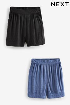 Modra/črna - Komplet 2 kratkih hlač z elastičnim pasom (N36185) | €24