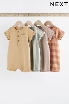 礦物條紋 - 平織嬰兒連身褲4件裝 (N36218) | HK$166 - HK$201