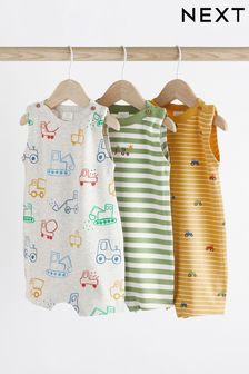 亮麗農場風圖案 - 嬰兒單面布連身褲3件組 (N36228) | NT$750