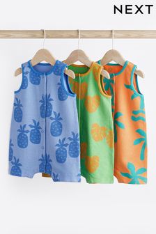 Bright Palm Baby Jersey Vest Rompers 3 Pack (N36239) | SGD 30 - SGD 37