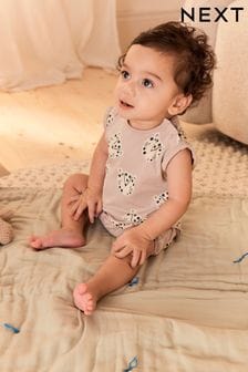 Neutral Cheetah Baby Jersey Romper (N36243) | ₪ 25 - ₪ 34